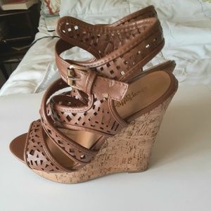 Brown Strappy Wedge Platform Sandals